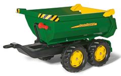 rolly toys | rollyHalfpipe John Deere Trailer | Giant Half-Pipe Trailer for Pedal Tractor | 122165,Green