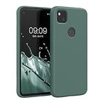 kwmobile Case Compatible with Google Pixel 4a Case - Slim Protective TPU Silicone Phone Cover - Forest Green