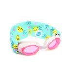 Splash Place SWIM GOGGLES with Fabric Strap - PINEAPPLE CRUSH | Adult & Kids Swim Goggles - Won't Pull Your Hair - High Visibility Anti-Fog Lenses