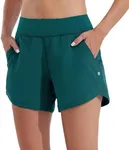 Willit Women's 5" Swim Board Shorts Quick Dry Beach Swimming Shorts UPF 50+ High Waisted Liner Pockets Teal Size 16