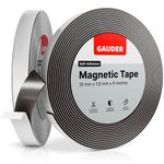 GAUDER Magnetic Tape Self Adhesive | Magnet Strips with Adhesive Backing | Sticky Back Magnet Roll (6m)