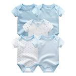 Kiddiezoom Baby Bodysuits 5-Pack, Short Sleeve Rompers Boys Girls Sleepsuit Summer Cotton Infant Onesie Clothes