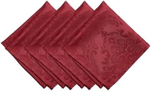 Elrene Home Fashions Caiden Elegance Damask Napkin Set of 4, 17" x 17", Red