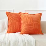 Throw Pillow Covers 20 x 20 Inch Boho Decorative Pillow Covers Set of 2,Farmhouse Home Decor,Soft Corss Corduroy Patchwork Textured Pillow Case for Sofa Sofa Chair Bedroom Modern Decor