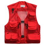 OCHENTA Men's Fishing Vest Multi-Pocket Detachable Hood Mesh Breathable Quick Dry Photography Outdoor Camping