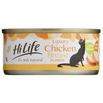 HiLife it's only natural - Wet Cat Food - Luxury Chicken Breast in Sauce - 100% Natural Grain Free, 12 Cans x 70g