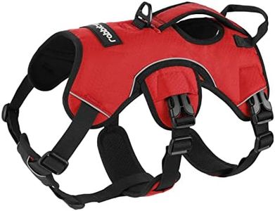 rabbitgoo Escape-Proof Dog Harness Medium with Large Handle, Anti-Pull Reflective Working Service Dog Harness, Breathable Pets Vest, Adjustable Lift Support Body Harness Small Dog Outdoor, S, Red