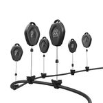 AMVR VR Cable Management, 6 Packs Retractable Ceiling Pulley System for Meta Quest 3S/3/2/Rift/Rift S/Valve Index/HTC Vive/Vive Pro/HP Reverb G2/PSVR Link Cable (Black)