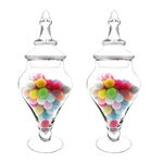 KIACHEWU Set of 2 Glass Apothecary Jars with Lids Wedding Buffet Containers Candy Jars with Lids Glass Storage Canisters with Lid Decorative Candy Buffet Jars for Kitchen Bathroom 40 OZ (Taper)