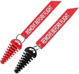 JZY, red-1 Dirt Bike Exhaust Plug, 0.6 Inches -1.5 Inches Muffler Exhaust Wash Plug for Motorcycle Dirt Bike 2 Stroke with Keychain Tag (2 Pack) -Red&Black
