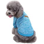 CHBORLESS Pet Dog Classic Knitwear Sweater Warm Winter Puppy Pet Coat Soft Sweater Clothing for Small Dogs (M, Light Blue)