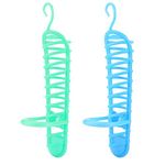 Portable Spiral Feeder Birds Parrot Fruit Holder, 2 Pack Hanging Spiral Seed Feeder for Parrot Parakeet Cockatiel Conure African Grey Cockatoo Macaw Bird Treat Holder(Green+Blue)