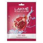 LAKMÉ Blush & Glow Pomegranate Sheet Mask, Soothing, Hydrating, 25 ml