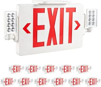 Gruenlich Exit Sign with Emergency Light, Battery Backup, 12 Pack