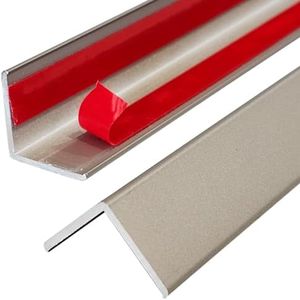 VNBQB 12 Pcs Aluminum Angle Corner Guards, 1" x 1" x 39.4" Metal Wall Corner Protector L-Shaped Molding Trim for Wall Door Frame Cabinet Protection Decoration, 2 mm Thickness, Champagne
