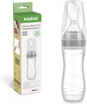 haakaa Silicone Baby Food Dispensing Spoon 4oz/120ml - Infant Squeeze Cereal Feeder, Baby Fresh Food Feeder, Feed Bottle for Puree,Solid Baby Food,BPA Free, 4m+ Babies - Grey
