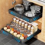 Pull Out Drawers for Cabinets,Expandable(12.4"-20.5" W) Pull Out Cabinet Organizer with Adhesive Film,Pull Out Shelf for Kitchen Cabinet,Pantry, Bathroom Storage-16.5“ Deep