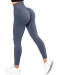 SUUKSESS Scrunch Butt Lifting Seamless Leggings for Women Booty High Waisted Workout Yoga Pants (Blue, M)
