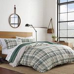 Eddie Bauer | 100% Cotton Soft & Cozy Premium Quality Plaid Comforter with Matching Shams, 3-Piece Bedding Set, Green, Queen