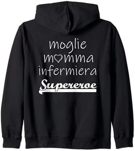 Moglie Mamma Infermiera Supereroe Migliore Madre Mammina Felpa con Cappuccio