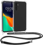 kwmobile Crossbody Case Compatible with Samsung Galaxy A35 Case - Clear TPU Phone Cover w/Lanyard Cord Strap - Transparent