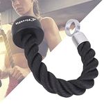 FirstFit Pull Down Rope Single Grip Tricep Bicep Exercise Attachment for Cable Machines Gym Pulley Workout, Rubber Stoppers for Pulldowns, Presses, Curls and Extensions. (13.3 Inch)