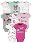 Onesies Brand baby-girls 8-pack Short Sleeve Mix & Match Bodysuits, Pink Sweet Treats, Newborn