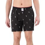 U.S. Polo Assn. Men Signature Logo Pure Cotton I021 Boxers - Pack Of 1 (BLACK M)