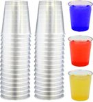 Navoys Plastic Shot Glasses Pack of 30 - Reusable, Disposable, Hard Durable, Crystal Clear, Jager Bomb, Sherry, Shooters - Ideal for Large Parties, Hen, Work, Home (30ml, 30, Count)