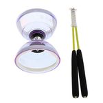 shamjina Professional 3-bearing Diabolo with Handsticks Clutch Set Juggling Toy 13cm, Purple