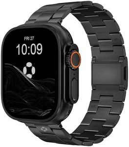 FiNESTONE Titanium Watch Band for Apple Watch Ultra 3/2/1 49mm & Series 11/10 46mm, Grade 5 Titanium Apple Watch Band with Anti-Scratch DLC Coating, 22mm Business Metal Strap for Men - Magnetic Clasp, Black