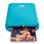 KODAK Step Instant Photo Printer with Bluetooth/NFC, Zink Technology & KODAK App for iOS & Android (Blue) Prints 2x3” Sticky-Back Photos.