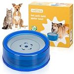 Nobleza Non Spill Dog Water Bowl, Anti Spill Pet Water Bowl, Slow Drinking Dog Bowl Anti-Choking Dog Slow Water Bowl, Transparent Travel Floating Water Bowl for Dog Puppy Cat, 35oz/1L Capacity, Blue