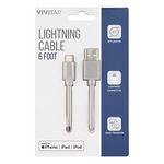 Vivitar Lightning to USB-A Cable, 6', Gray, NIL1006-GRY-STK-24