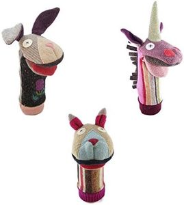 Cate & Levi - Hand Puppet - Premium Reclaimed Wool - Handmade in Canada - Puppets for Church (Set of 3 - Bunny, Cat, Unicorn)