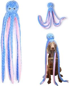 Dayingjiang 40 Inches Octopus Interactive Squeaky Dog Chew Toys, Dog Toys for Aggressive Chewers, Dog Supplies Birthday Gifts for Large Dogs(Blue), Large