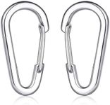 STEEL HAWK 304 Surgical Stainless Steel Wire Gate Carabiners | Heavy Duty Spring-Loaded Easy Clip On/Off | High Polish 2.5" Curved Surface Snap | Dog Leash, Photography, Keychains, Camping & Hiking
