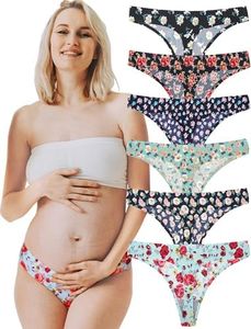 KUKU PANDA No Show Thongs for Women Ladies Comfortable Maternity Panties Seamless Underwear Set Athletic Workout Variety Pack (multicolored, X-Large)