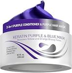 Vitamins Keratin Purple Hair Mask - New Violet Blue Deep Conditioner Hair Toner for Bleached Blonde Platinum Silver Gray Ash White Colored or After Bleach Brassy Hair