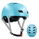 LANOVAGEAR Kids Bike Helmet for 2-14 Years Old Boys Girls, Adjustable Skateboard Helmet for Cycling, Skateboarding, Scooter, Skate (Ice Blue, S)