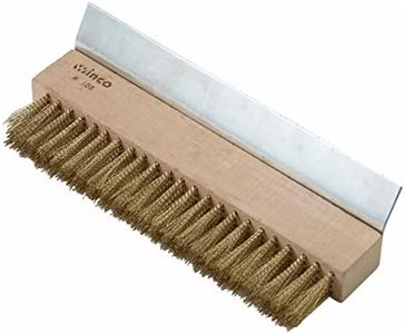 Winco Brass Wire Oven Bristle Brush with Metal Scraper,Brown,Medium