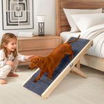 iPetba Dog Ramp for Sofa Bed Car Folding Pet Ramps for Small Dogs Cats Adjustable Height 53cm, Up to 15kg