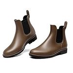 DREAM PAIRS Wellington Boots Women and Men Ankle Ladies Wellies Short Chelsea Booties Waterproof Rain Boots,SDRB2201W-E,BROWN,7 UK/41 (EUR)