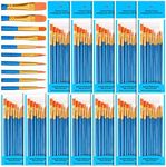 120Pcs Acrylic Paint Brush Set Bulk, Paxcoo Face Art Paint Brushes Assorted Small Artist Brushes for Beginner Watercolor Acrylic Paint Canvas Fabric Models Painting Class Supplies