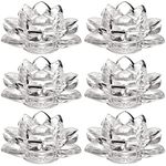 ZOOFOX Set of 6 Crystal Tealight Candle Holder, Glass Votive Candle Holders, Lotus Tealight Candle Holder for Wedding Table Centerpieces, Party and Home Decor