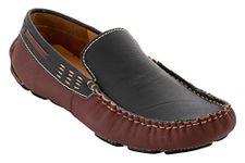 tZaro Maroon Colored Genuine Leather Driving Shoe - ZN23504MRBLK