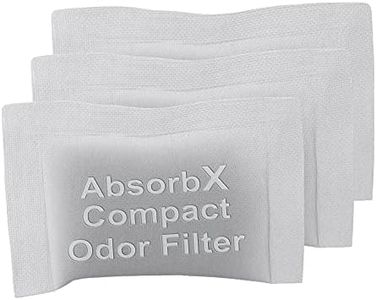 iTouchless 3-Pack AbsorbX Compact Odor Filters for Trash Cans and Compost Bins, Absorbs Garbage Smells, All Natural Activated Carbon