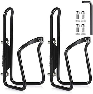 UShake Water Bottle Cages, Basic MTB Bike Bicycle Alloy Aluminum Lightweight Water Bottle Holder Cages Brackets(2 Pack- Drilled Holes Required)