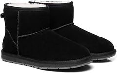 UGG AUSTRALIAN SHEPHERD Australian Wool Classic Mini Suede Unisex Ankle Boots Black AU Ladies 13 / AU Men 11 / EU 44