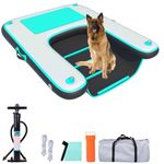 HEYLIFE Inflatable Dog Water Ramp Pool Ladder for Boats Docks Raft Swimming Pools Pet Stairs Floating Sports Platform Up to 220LBS Bgreen 4.9ft x 3ft x 4in